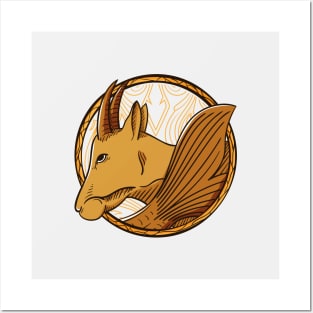 capricorn zodiac illustration Posters and Art